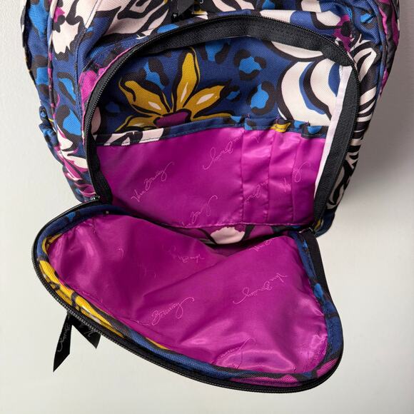 Vera Bradley Lighten Up African Violet Floral Print Large Backpack - Picture 2 of 8